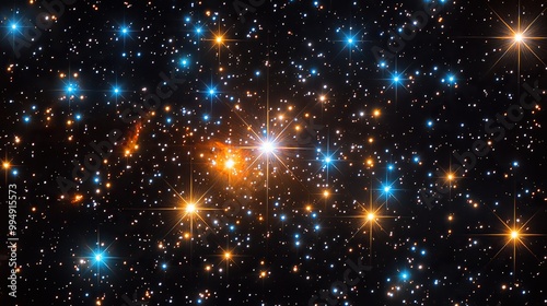 A star field in deep space reveals a vast expanse filled with numerous celestial bodies.