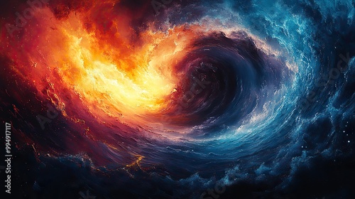 A summer vortex of swirling colors and energy creates a dynamic and captivating visual effect.