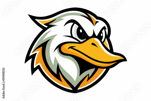 Duck head mascot logo design vector