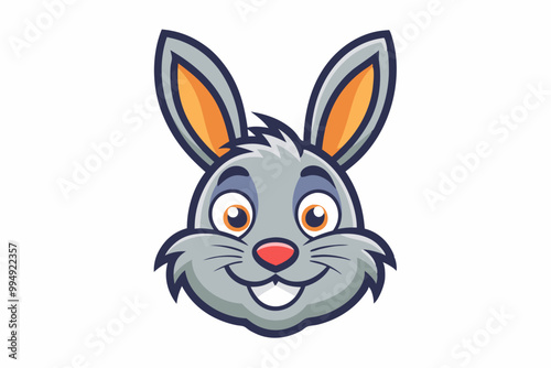 Easter Bunny head mascot design vector