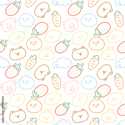 seamless pattern with hand drawn. 