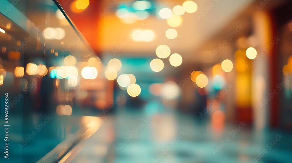 abstract blur image background of shopping mall with light bokeh and flare light bulb. abstract blur image background of shopping mall with light bokeh and flare light bulb.