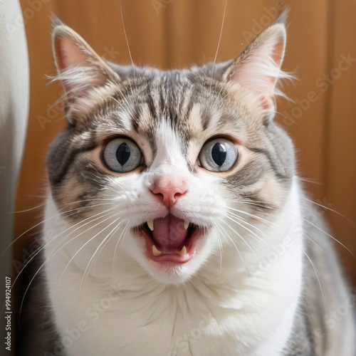cat with cute facial expression