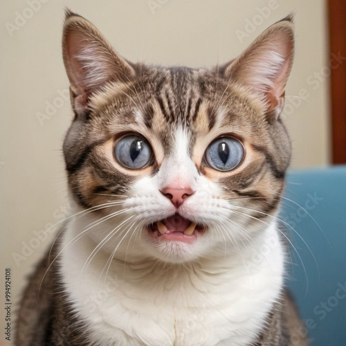 cat with cute facial expression