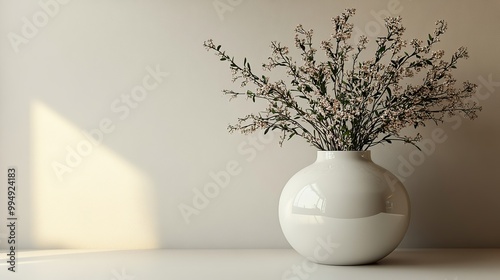 A white lamp placed on a white surface, creating a clean and modern look.