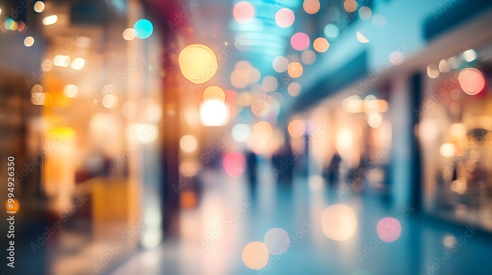 abstract blur image background of shopping mall with light bokeh and flare light bulb. abstract blur image background of shopping mall with light bokeh and flare light bulb.