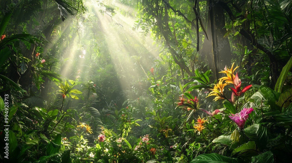 Obraz premium Dense Jungle in Thailand Surrounded by Lush Beauty