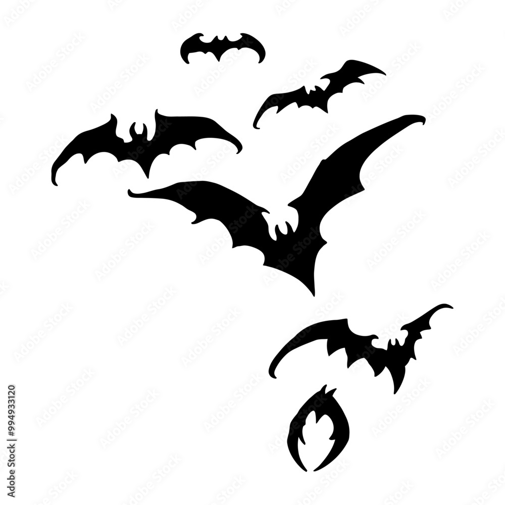 Naklejka premium Illustration of flying bats, source design