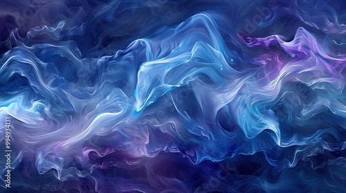 Abstract Blue and Purple Wave Illustration: Liquid Wave Design