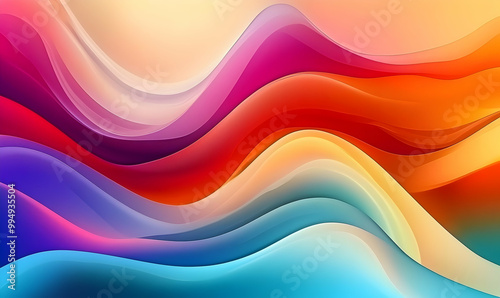 Blue neon illustration background with soft and elegant waves