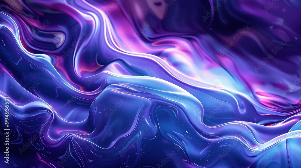Obraz premium Abstract Blue and Purple Liquid Waves