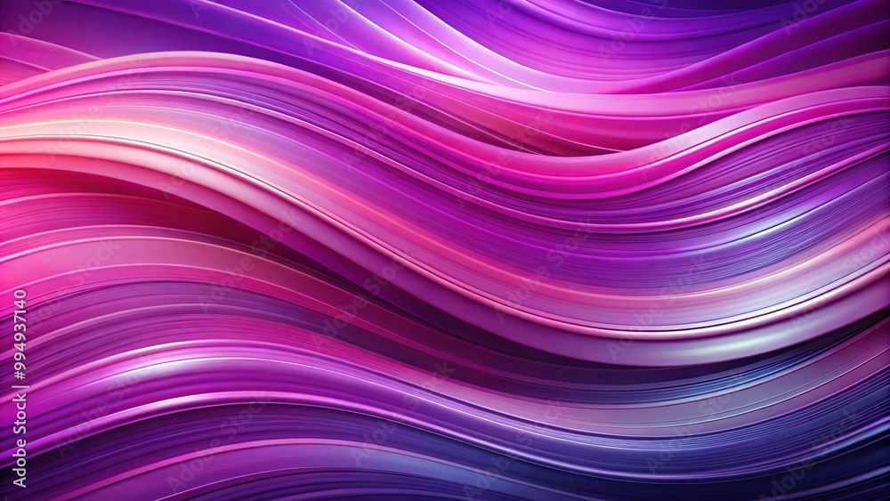 Abstract Swirling Purple and Pink Waves With Gradient Transitions And A Shiny, Glossy, 3D Appearance