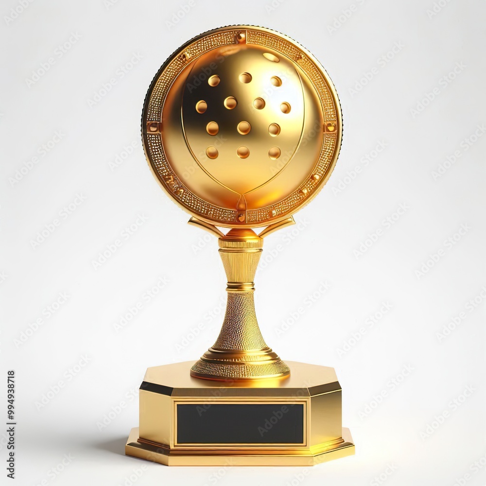 3D Studio shot photo of a gold trophy for a pickleball tournament 3D Studio shot photo of a gold trophy for a pickleball tournament