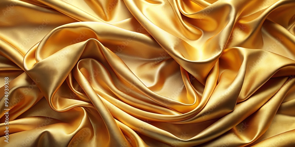 Abstract Golden Fabric Texture with Smooth, Elegant Drapes and Rich, Luxurious Sheen Abstract Golden Fabric Texture with Smooth, Elegant Drapes and Rich, Luxurious Sheen