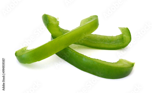 Wallpaper Mural Sliced green bell pepper in a bowl on white background Torontodigital.ca