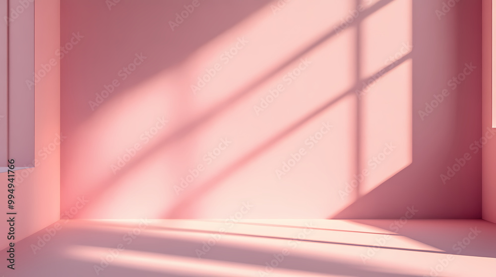 Empty space in pink tones, light and shadow play on wall and floor, original background for design. Shadow Play. Illustration Empty space in pink tones, light and shadow play on wall and floor, original background for design. Shadow Play. Illustration