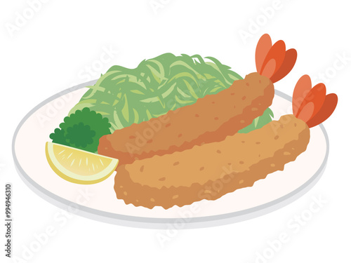 エビフライのイラスト