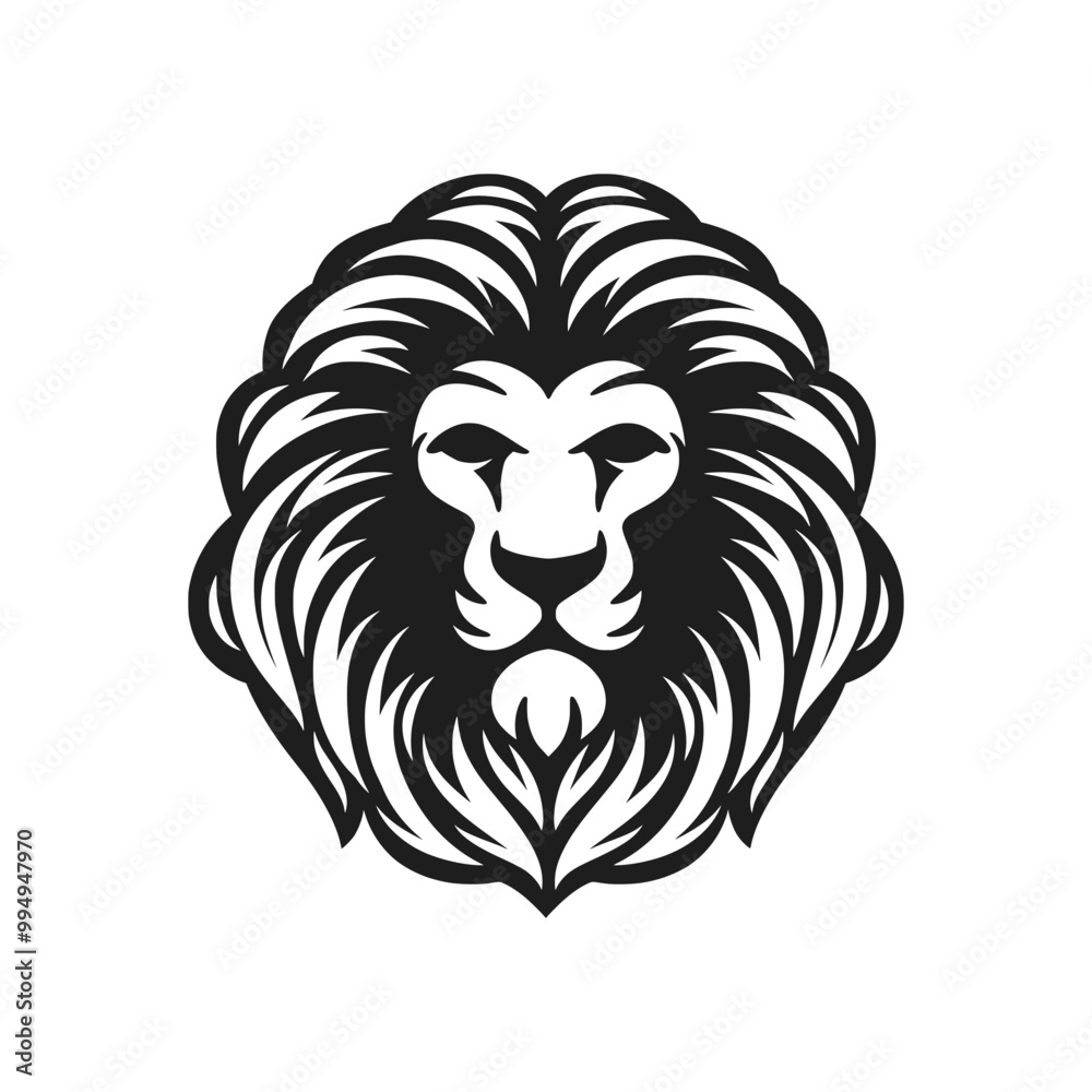 lion head mascot logo vector illustration black and white lion head mascot logo vector illustration black and white