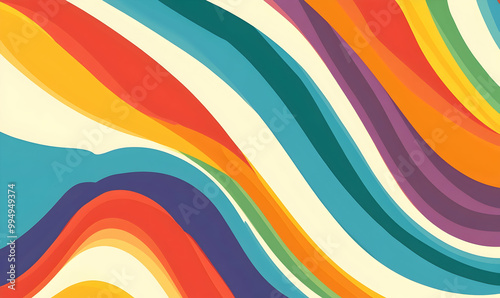 Retro Wavy 70s Retro Sunburst Swirl Vector background