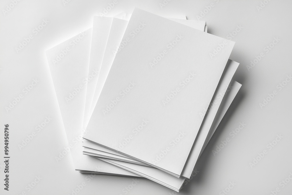 Blank A4 Stacked Paper Mockup isolated created with Generative AI Blank A4 Stacked Paper Mockup isolated created with Generative AI