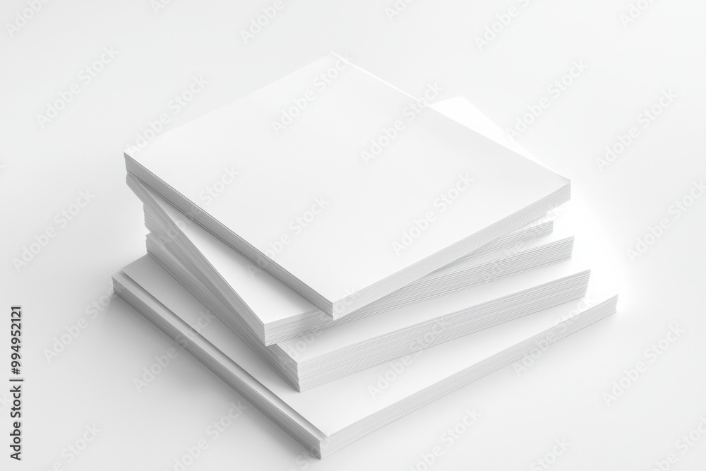 Blank A4 Stacked Paper Mockup isolated created with Generative AI Blank A4 Stacked Paper Mockup isolated created with Generative AI
