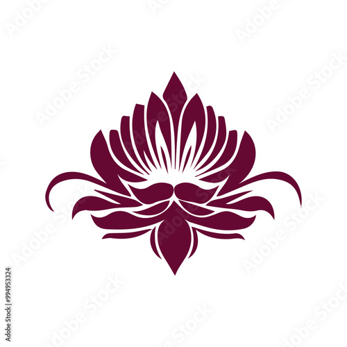 Pink lotus flower vector illustration for floral design