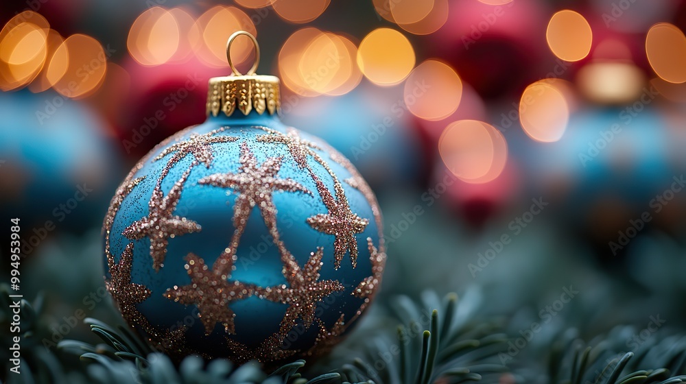Bokeh lights on a shiny Christmas ornament. Bokeh lights on a shiny Christmas ornament.