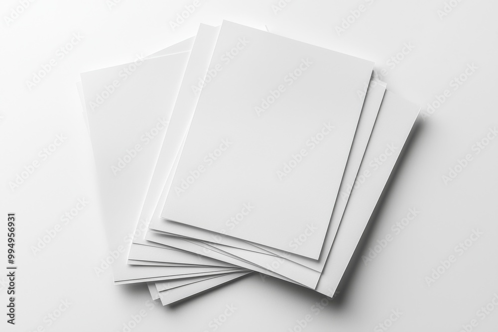 Blank A4 Stacked Paper Mockup isolated created with Generative AI Blank A4 Stacked Paper Mockup isolated created with Generative AI