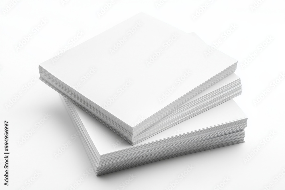 Blank A4 Stacked Paper Mockup isolated created with Generative AI