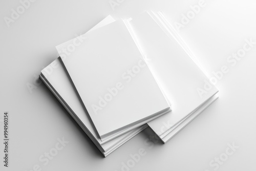 Blank A4 Stacked Paper Mockup isolated created with Generative AI