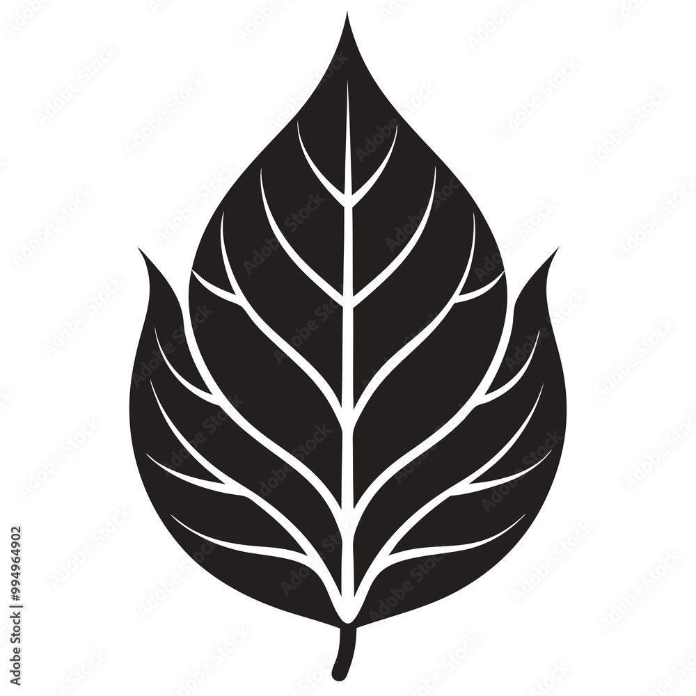 Leaf Icon Silhouette line art vector illustration Leaf Icon Silhouette line art vector illustration