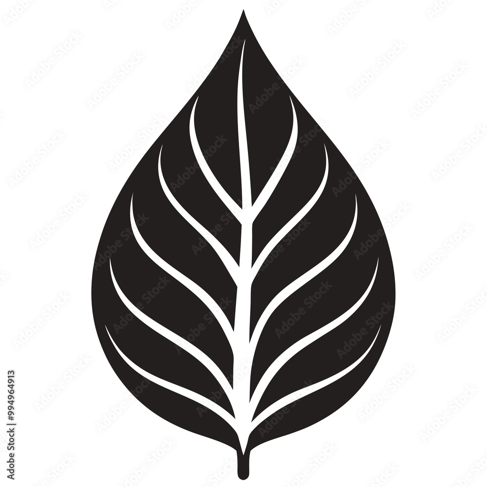 Leaf Icon Silhouette line art vector illustration Leaf Icon Silhouette line art vector illustration