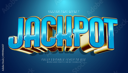 3d editable jackpot text effect title graphic style