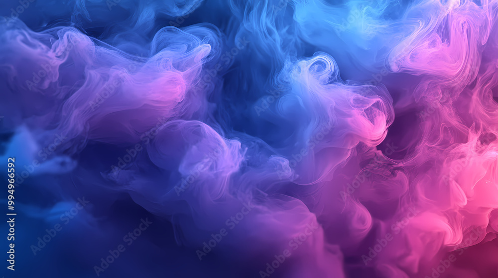Fototapeta premium Sfondo sfumato di colore viola rosa blu flusso di colori al neon sfocato, effetto texture granulosa, design banner futuristico. Sfumato. Illustration