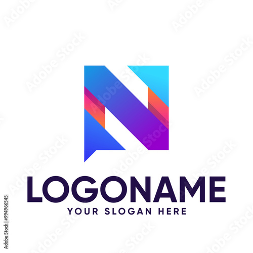  N Chat Vector Logo Design