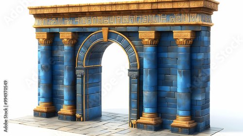 Ancient Blue Archway with G...