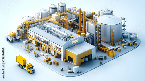 Industrial Complex with Bui...