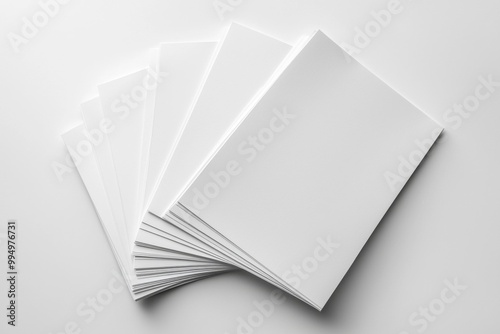 Blank A4 Stacked Paper Mockup isolated created with Generative AI