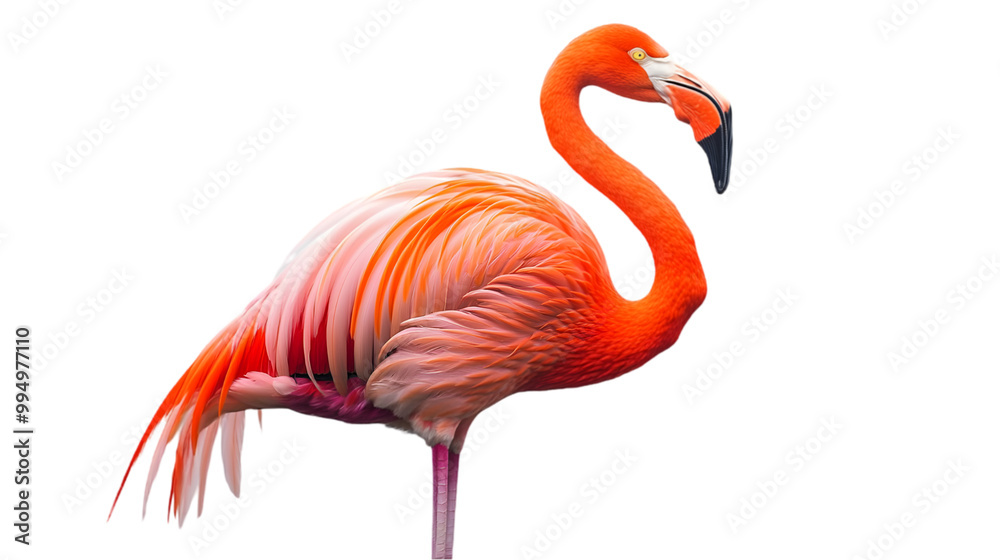 Fototapeta premium Vibrant Flamingo Standing Gracefully on One Leg
