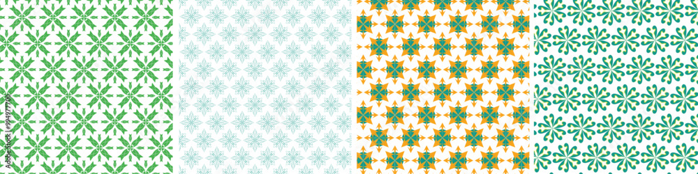 Abstract vector pattern with leaf and abstract motifs Abstract vector pattern with leaf and abstract motifs