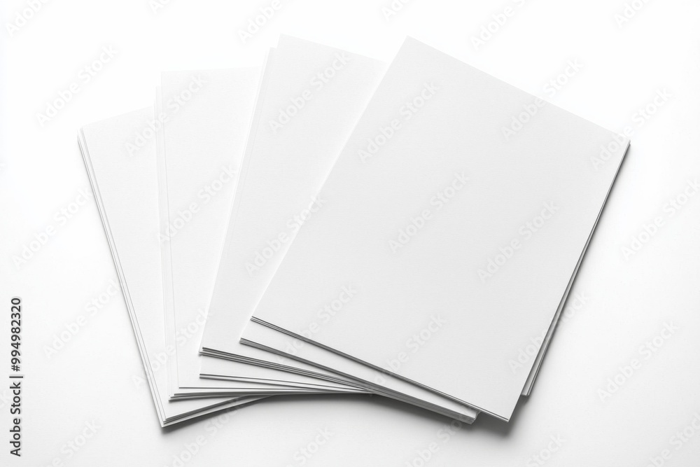 Blank A4 Stacked Paper Mockup isolated created with Generative AI Blank A4 Stacked Paper Mockup isolated created with Generative AI