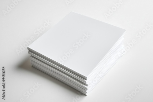 Blank A4 Stacked Paper Mockup isolated created with Generative AI