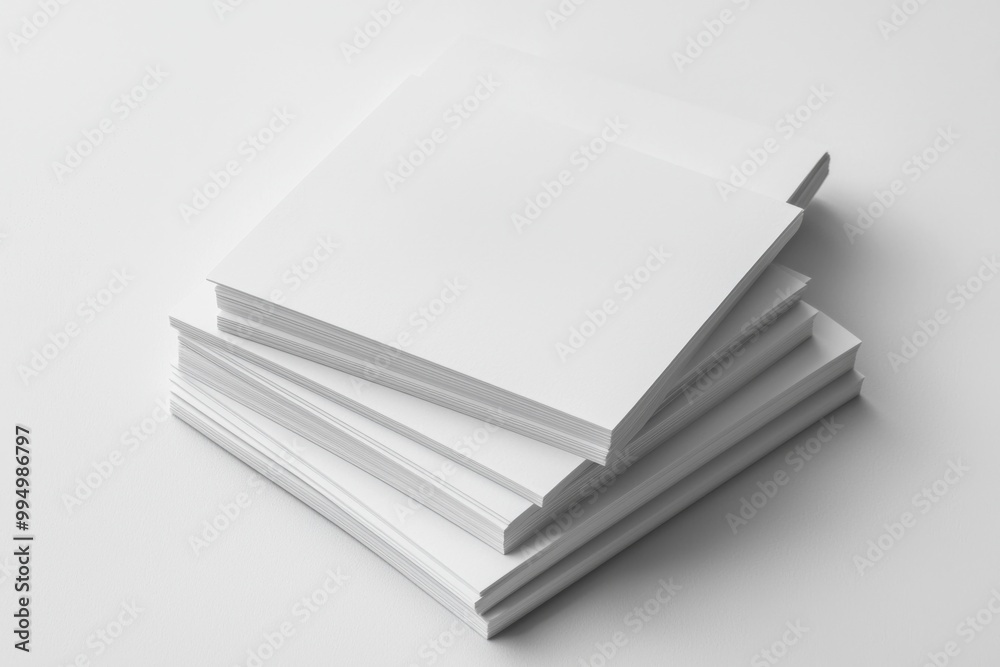 Blank A4 Stacked Paper Mockup isolated created with Generative AI Blank A4 Stacked Paper Mockup isolated created with Generative AI