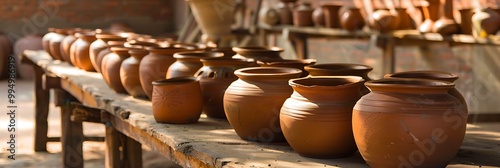 Traditional Crafts Artisanal Work Document the timehonored tradition of pottery making from shaping the clay to firing in a kiln showcasing the craftsmanship and dedication of skilled artisans photo