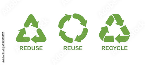Reduce, reuse, recycle symbol. ecological concept. ecological waste management and a sustainable and economical lifestyle. sign of recycling information about the goods being transported. vector.