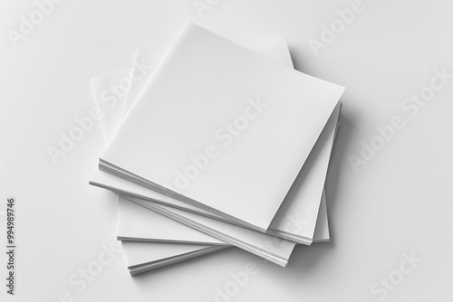 Blank A4 Stacked Paper Mockup isolated created with Generative AI