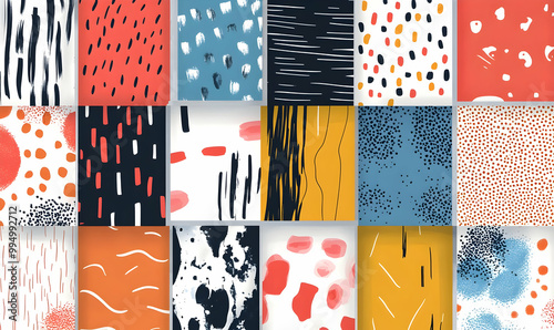 collection of textured vector backgrounds with simple and fun repeating patterns photo