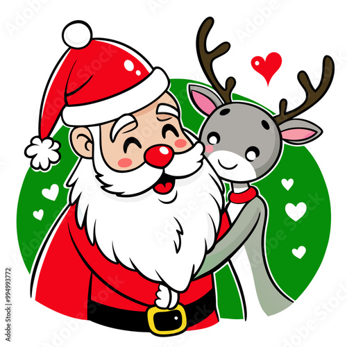 santa claus and reindeer