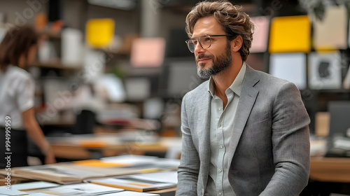 Man in a Gray Blazer Lookin...