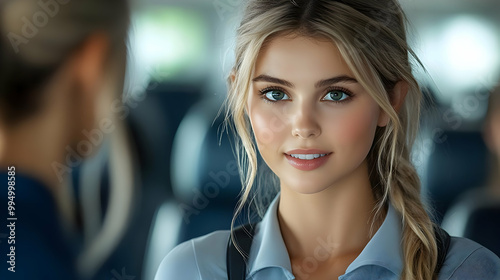 Blonde Woman Smiling with a...